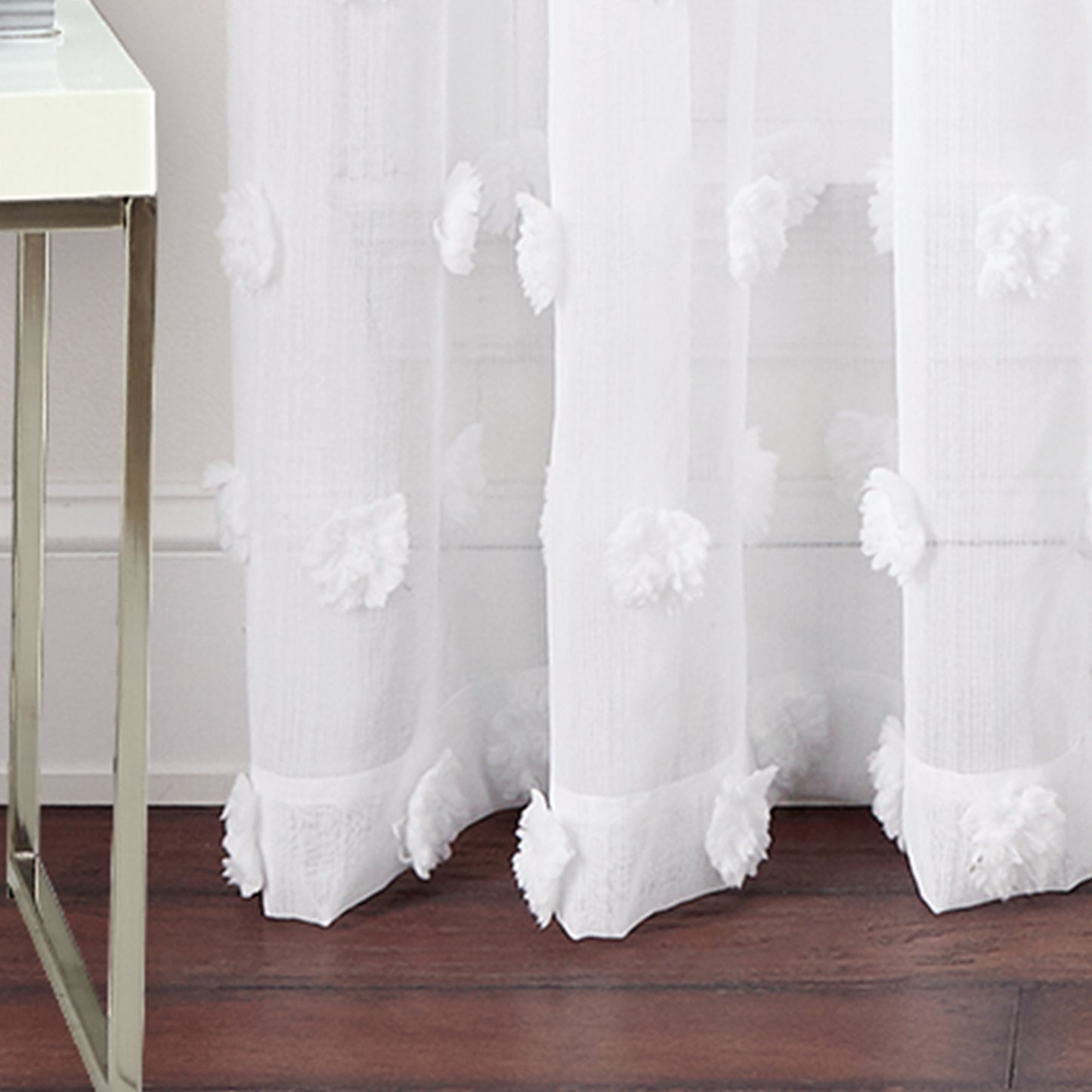 DKNY Snowball Sheer Curtain Panel Pair