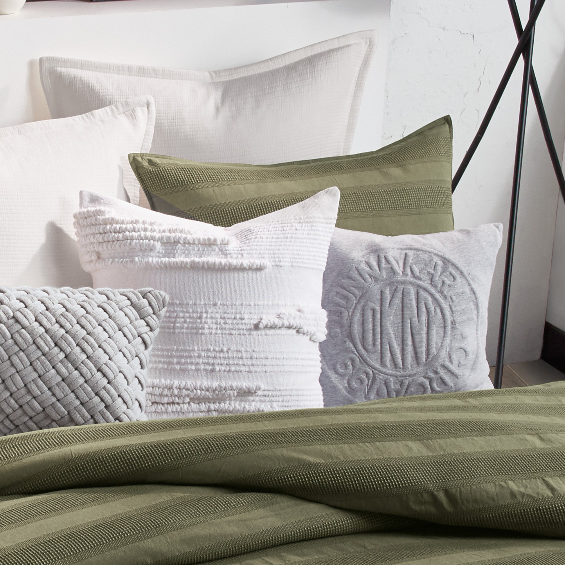 DKNY Textured Stripe Decorative Pillow