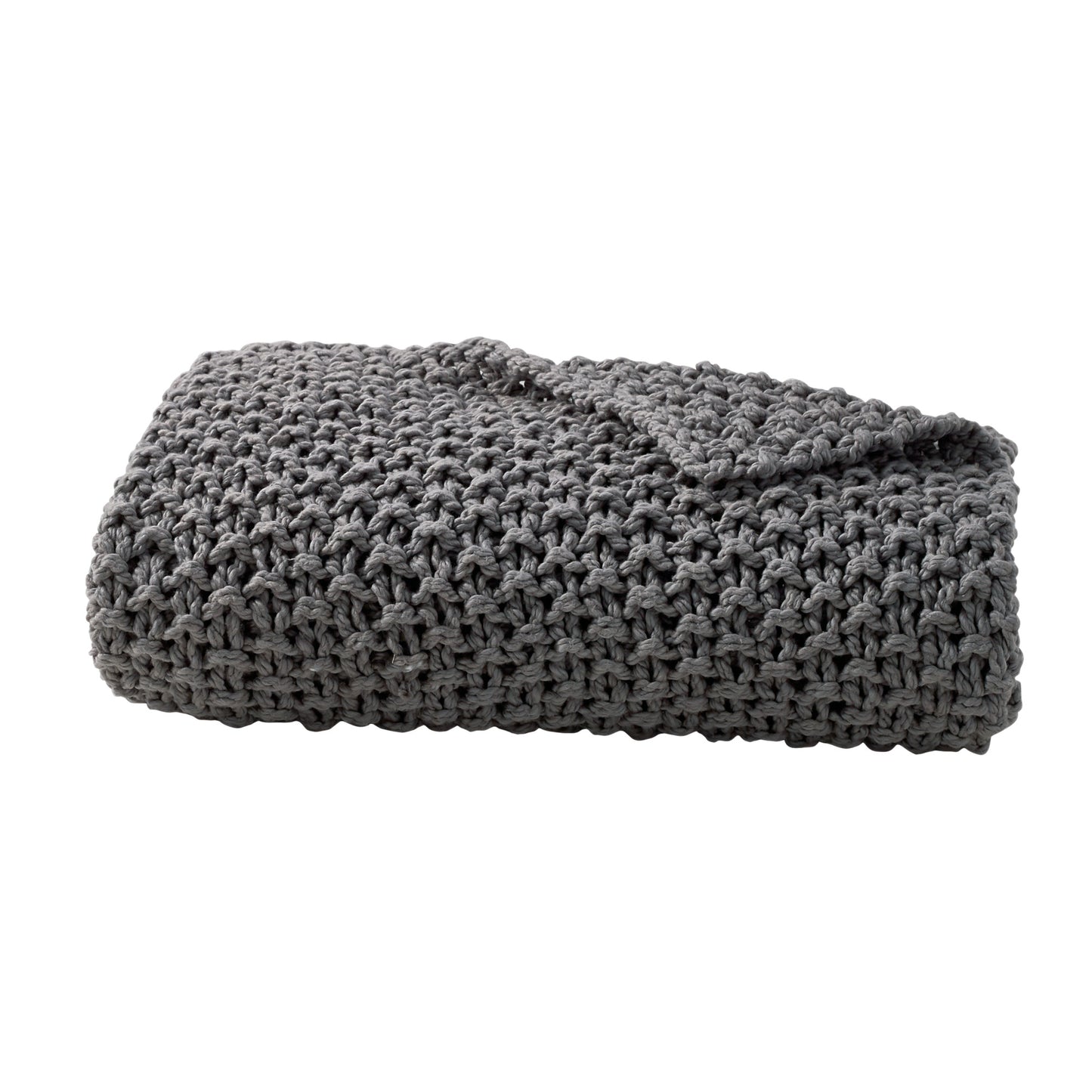 Pure Chunky Knit Throw Grey
