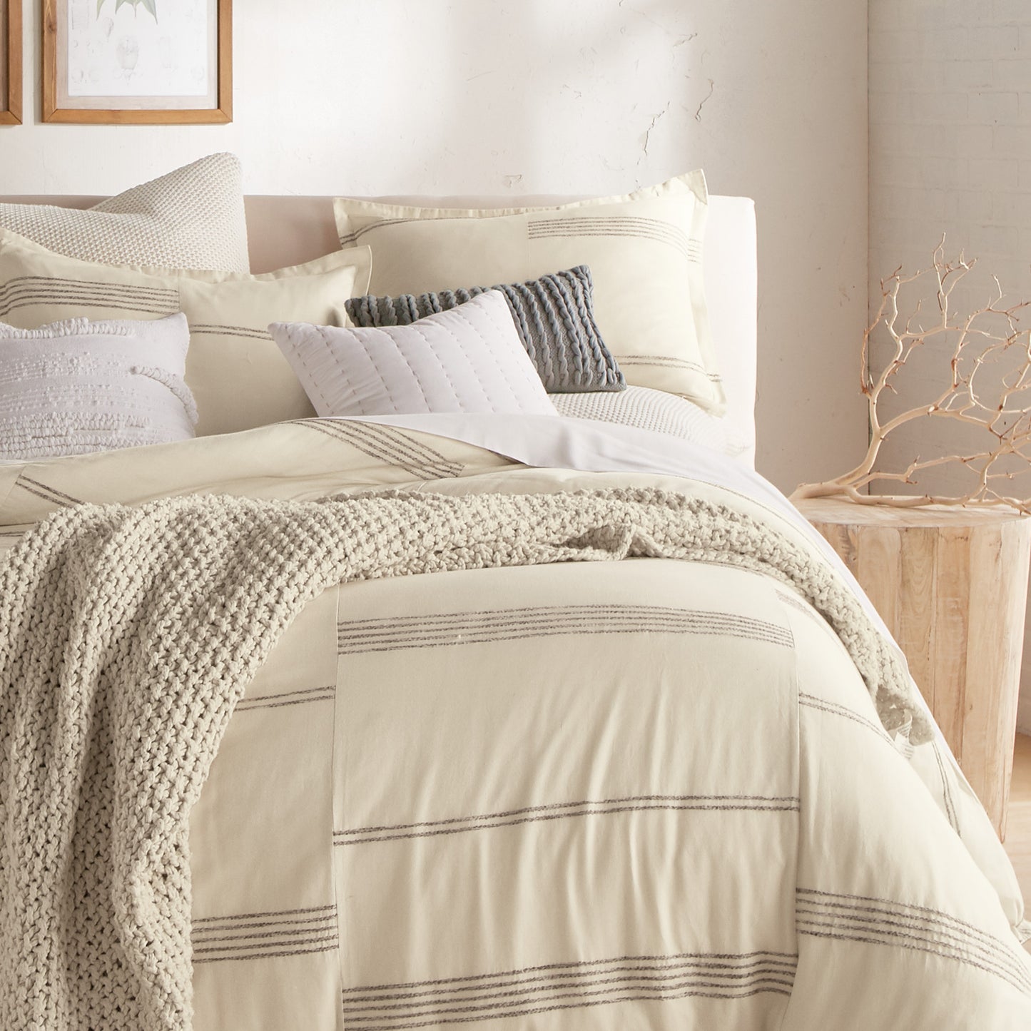 DKNY PURE Marled Stripe Duvet Set