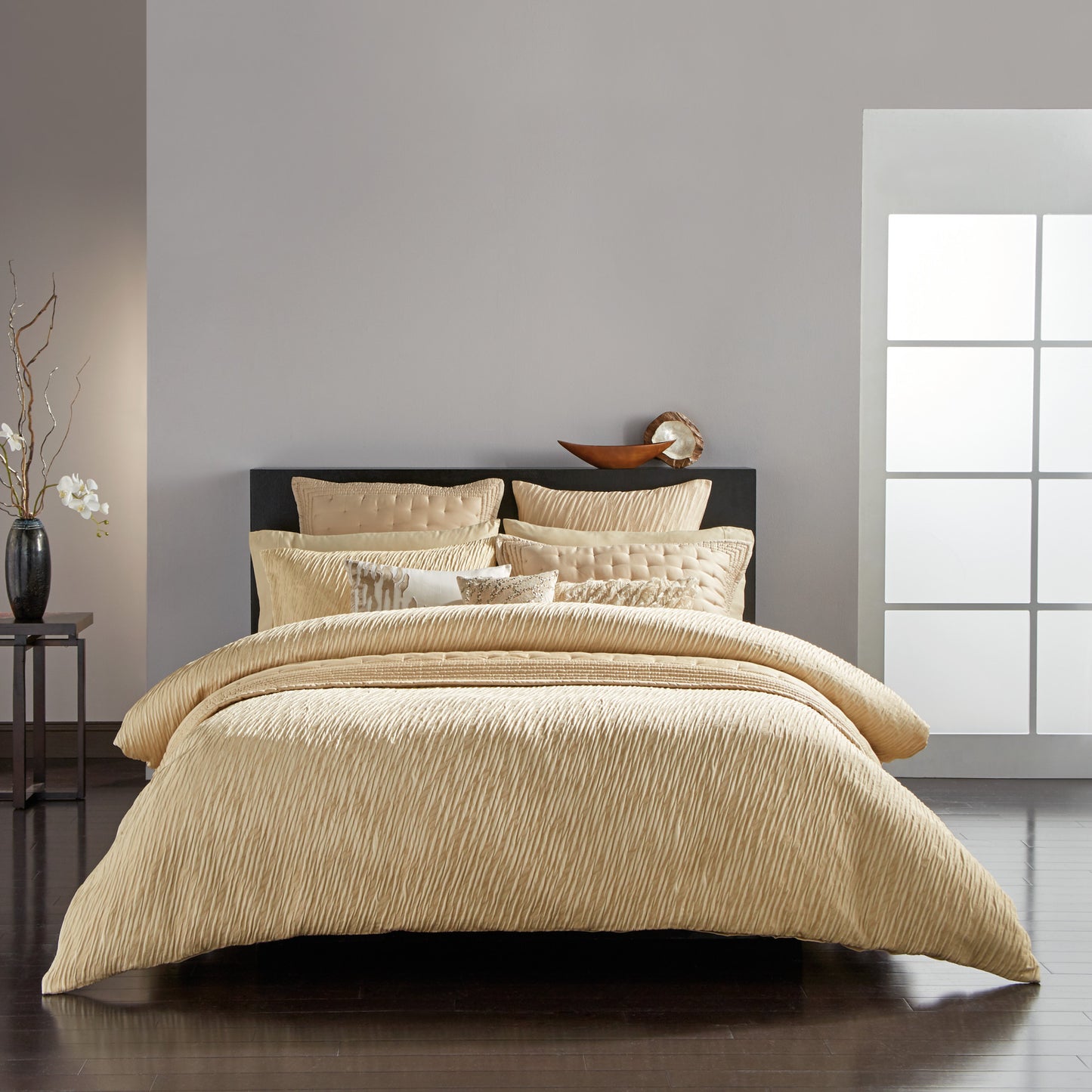 Donna Karan Gold Dust Beaded Decorative Pillow