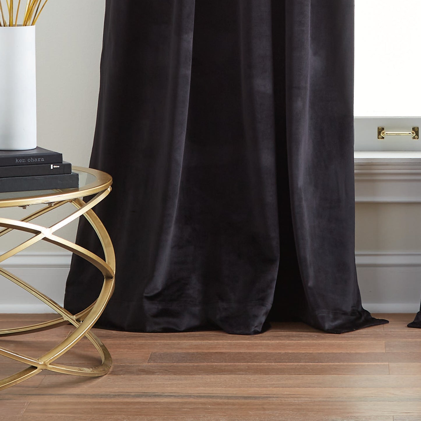 DKNY Velvet Inverted Pleat Curtain Panel Pair