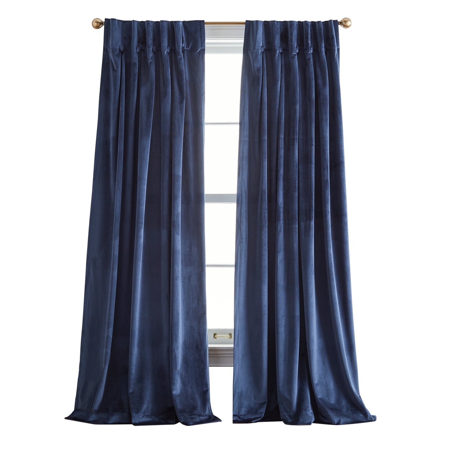 DKNY Velvet Inverted Pleat Curtain Panel Pair