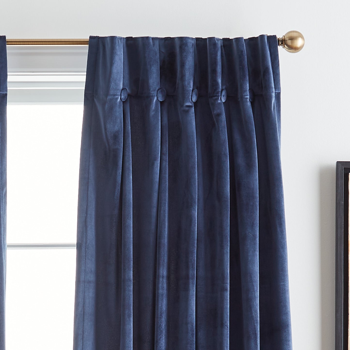 DKNY Velvet Inverted Pleat Curtain Panel Pair