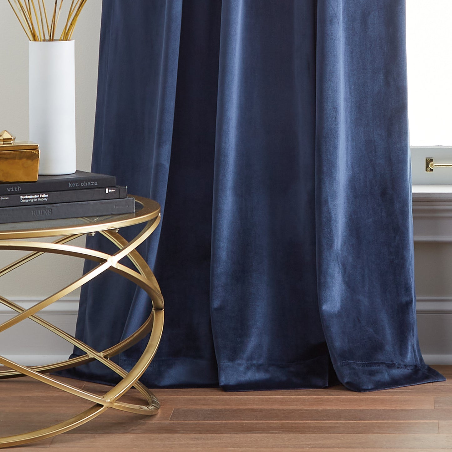 DKNY Velvet Inverted Pleat Curtain Panel Pair