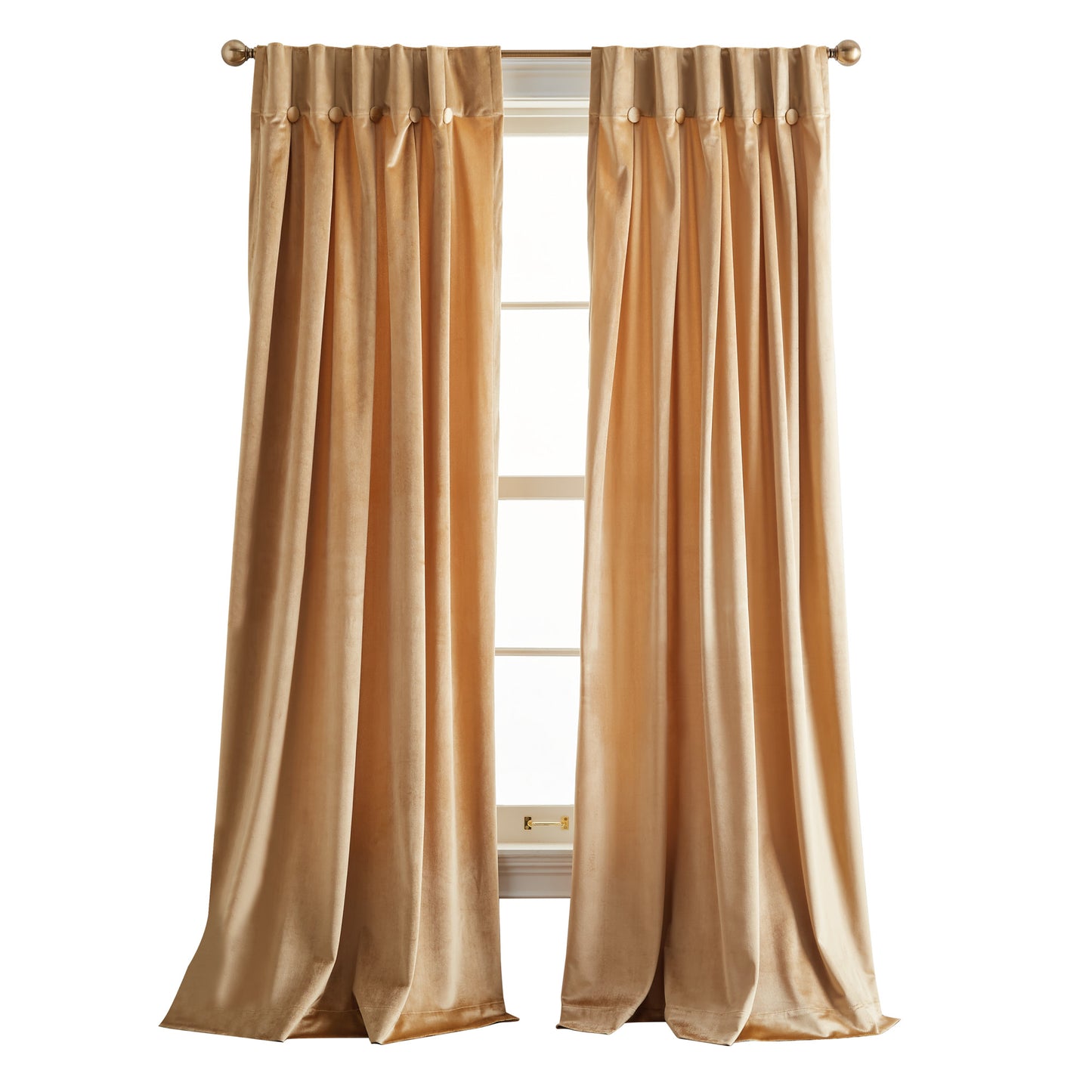 DKNY Velvet Inverted Pleat Curtain Panel Pair