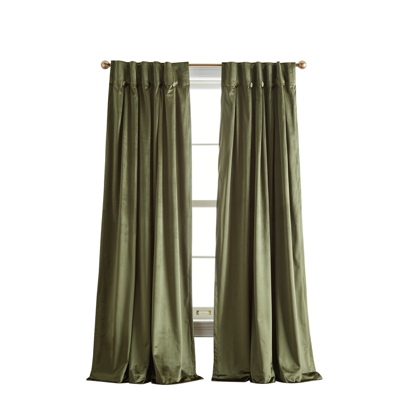 DKNY Velvet Inverted Pleat Curtain Panel Pair