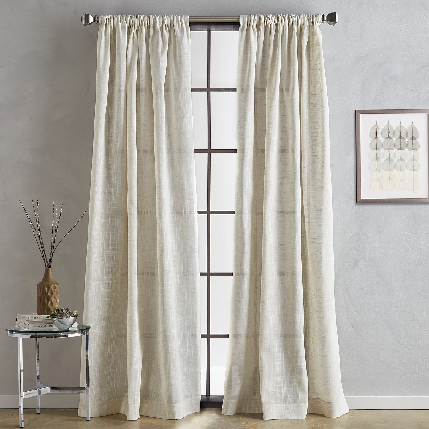 DKNY Classic Linen Blackout Curtain Panel Pair
