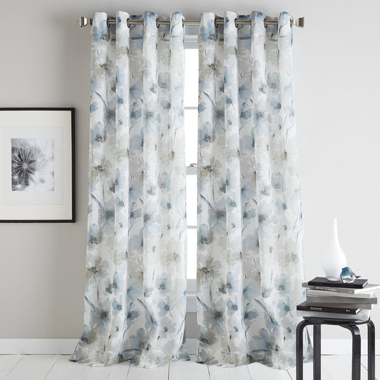 DKNY Modern Bloom Window Curtain Panel Linen