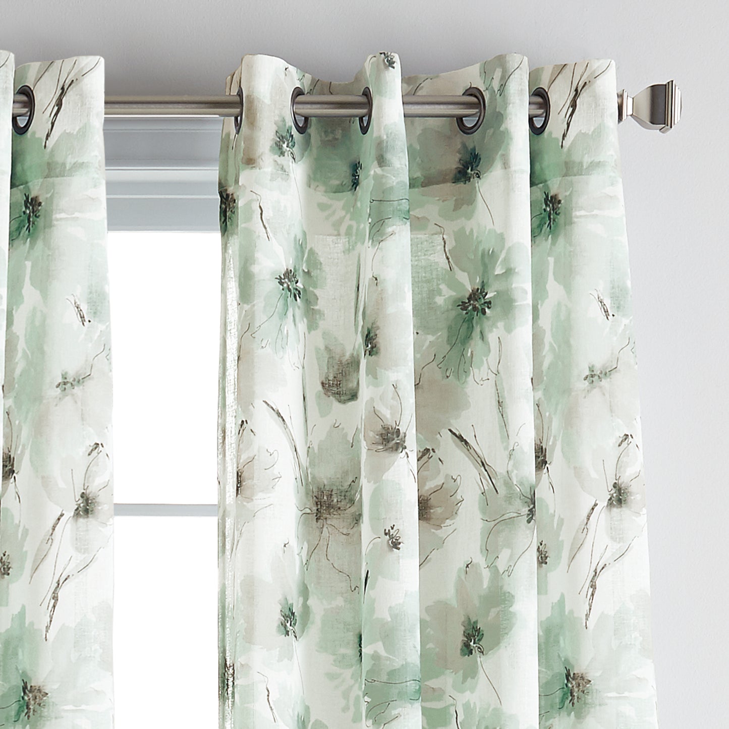 DKNY Modern Bloom Window Curtain Panel Mist