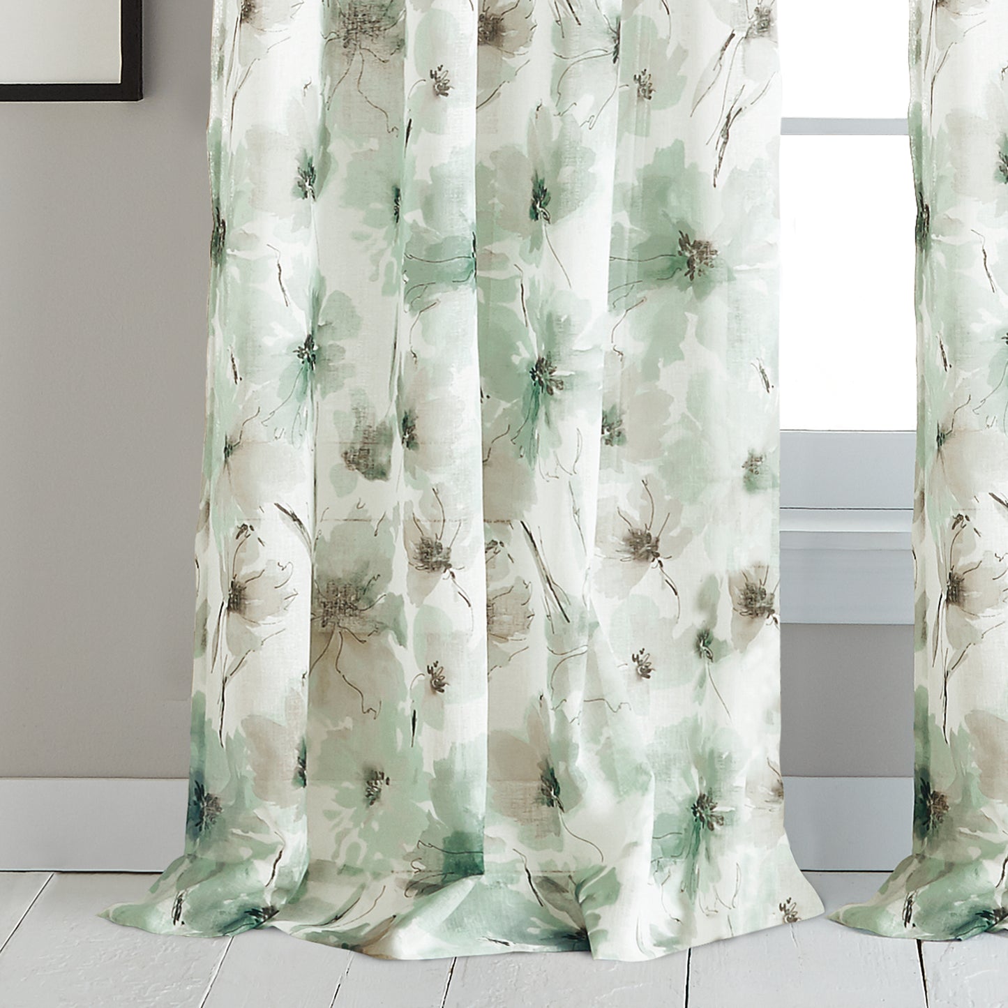 DKNY Modern Bloom Window Curtain Panel Mist
