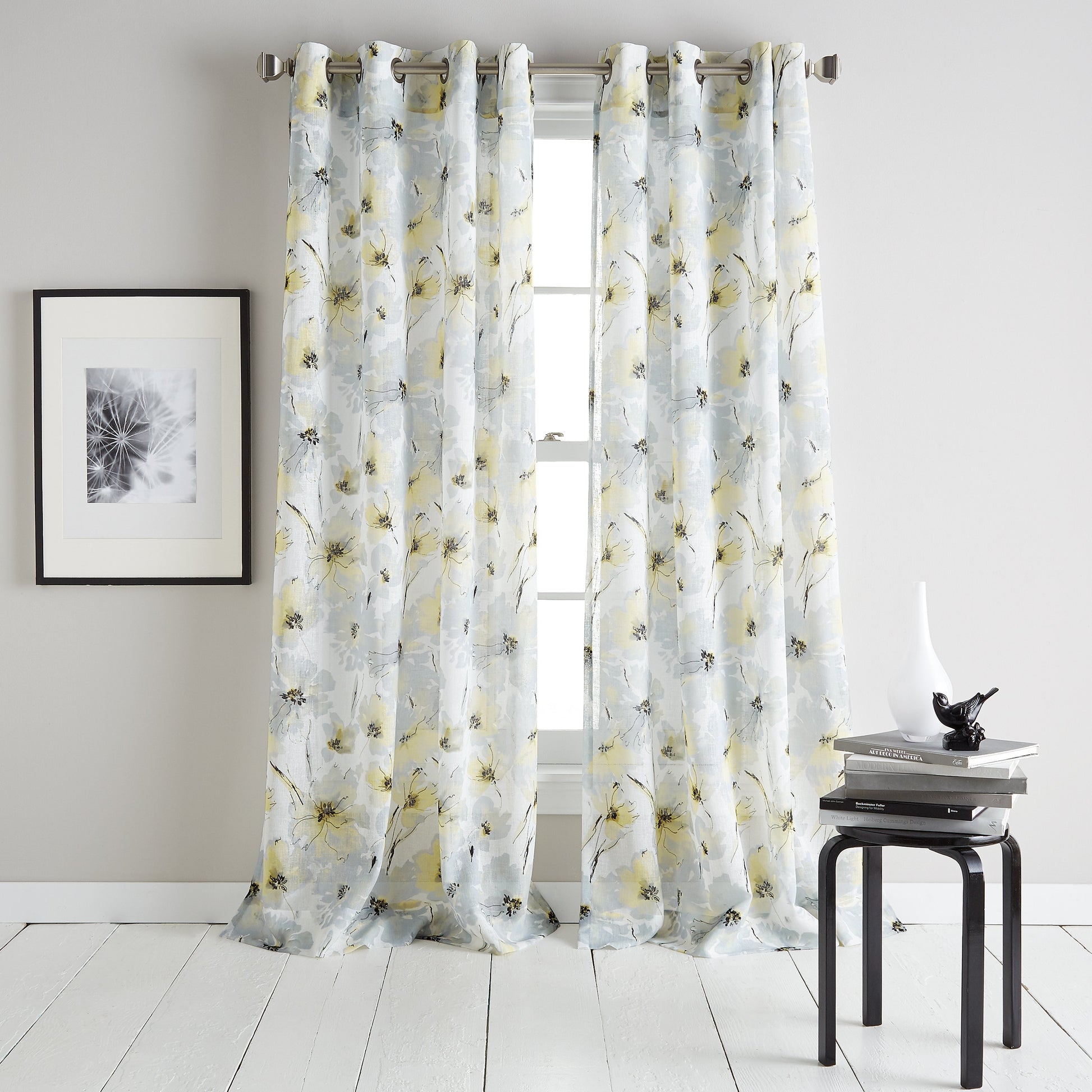 DKNY Modern Bloom Window Curtain Panel Yellow