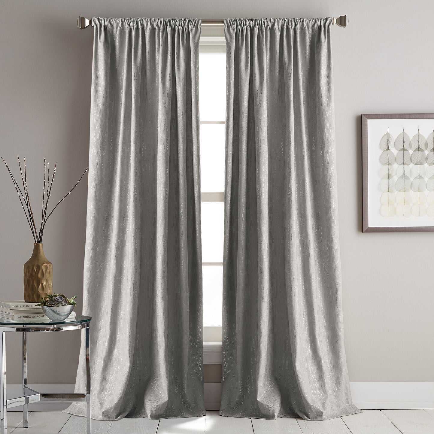 DKNY Urban Melody Window Curtain Panel Grey