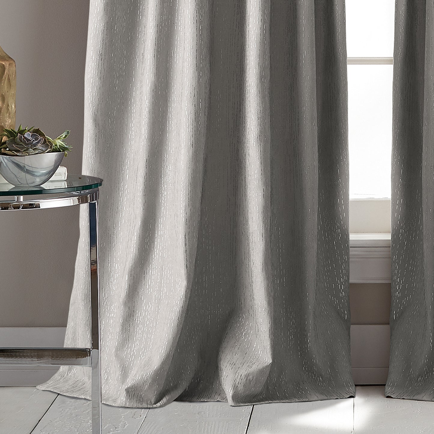 DKNY Urban Melody Window Curtain Panel Grey