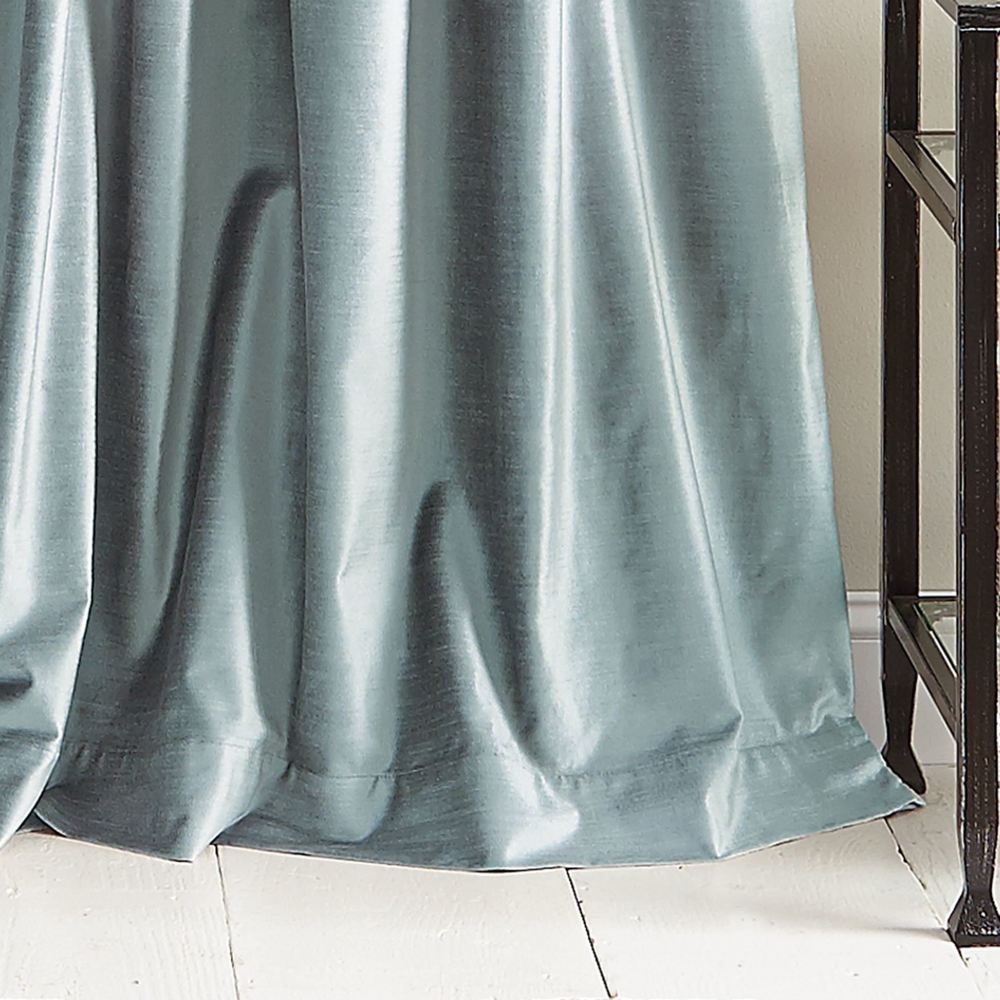 DKNY Modern Knotted Velvet Window Curtain Panel Aqua