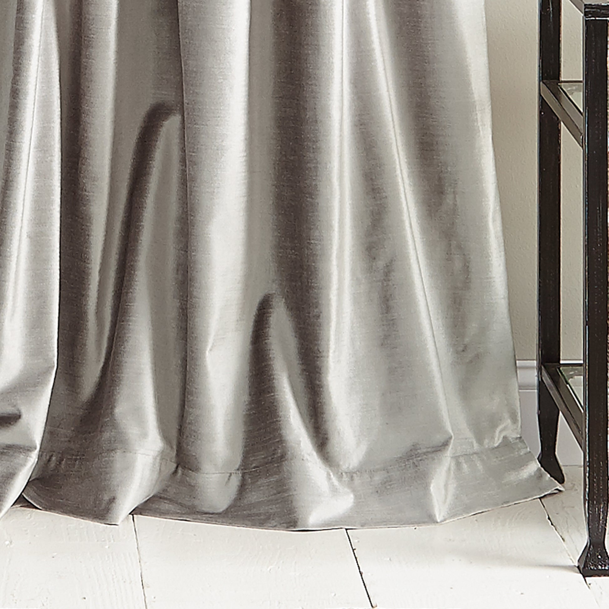 DKNY Modern Knotted Velvet Window Curtain Panel Silver