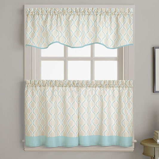 Curtainworks Morocco Tier & Valance Separates Aqua
