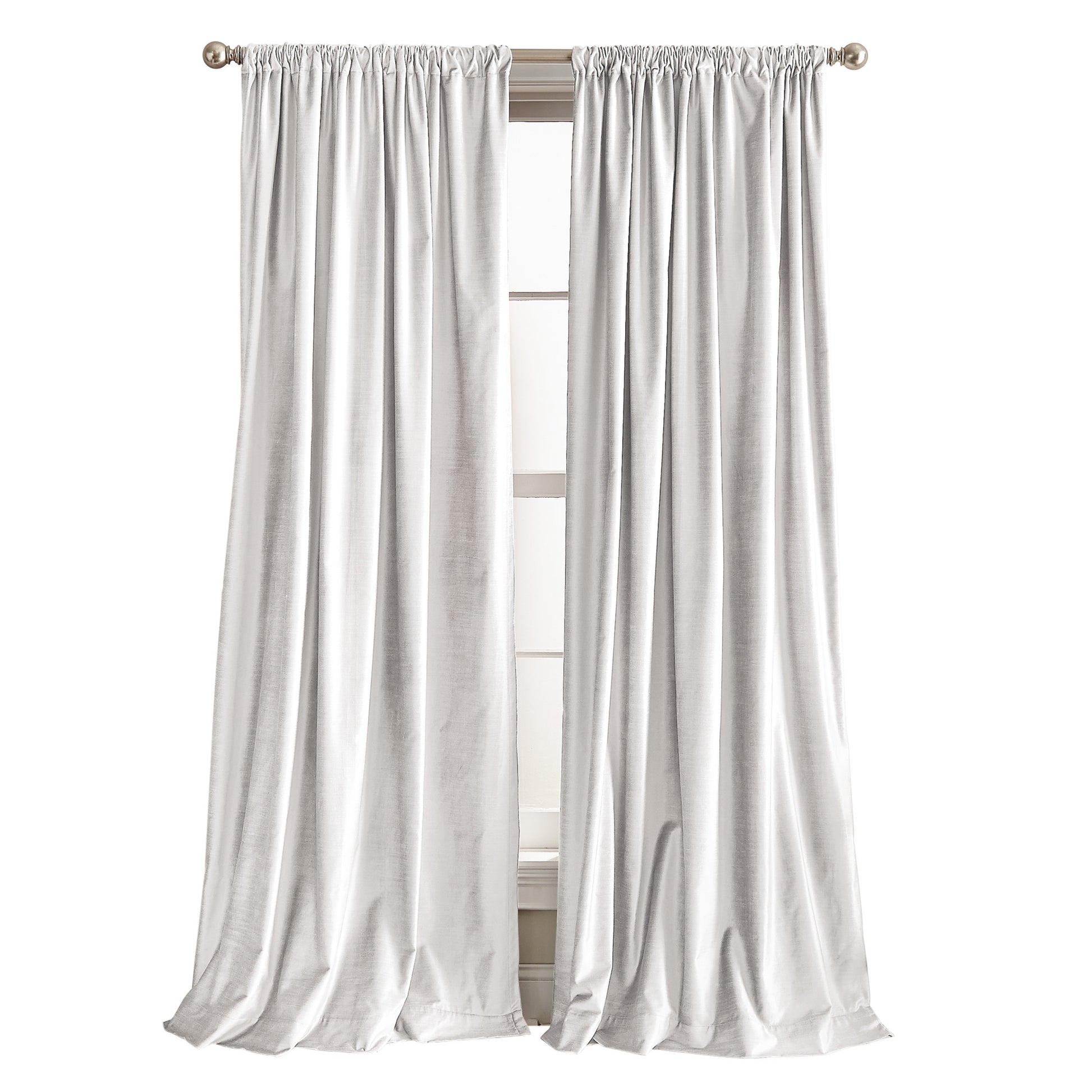 DKNY Modern Knotted Velvet Window Curtain Panel Winter White