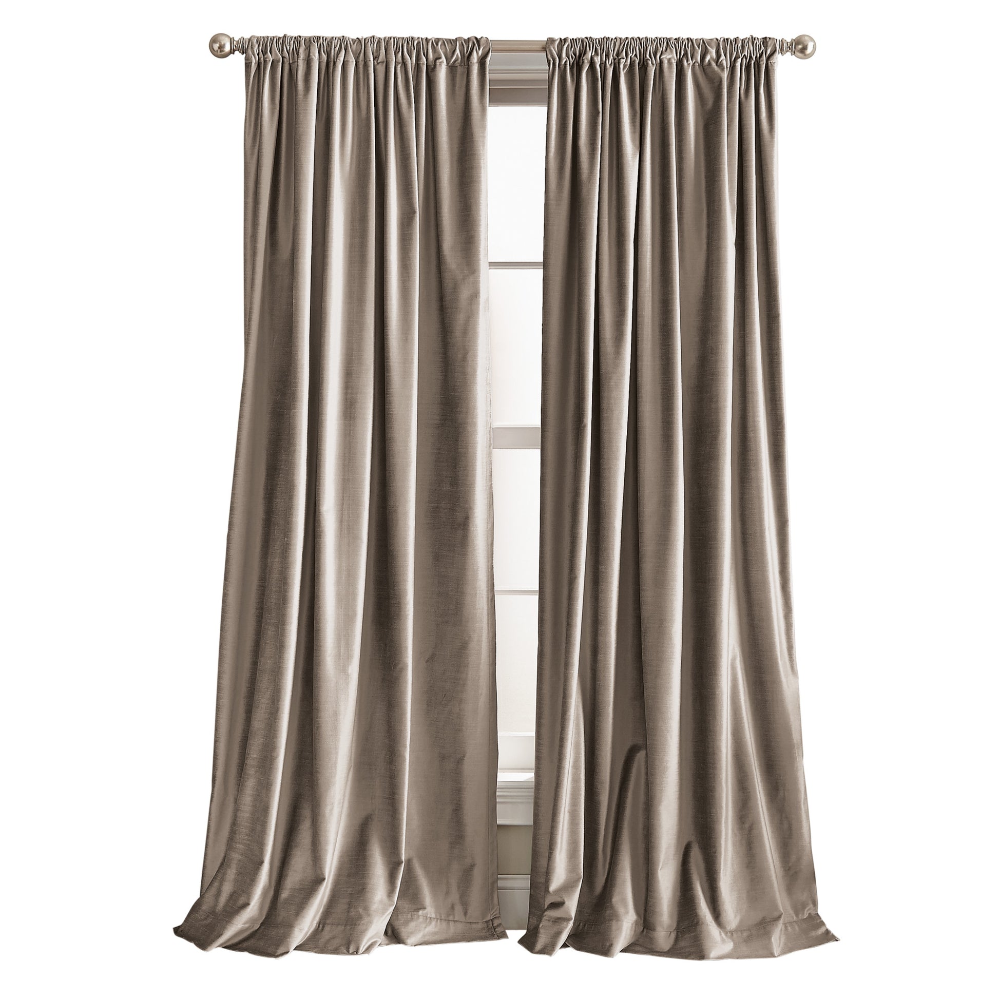 DKNY Modern Knotted Velvet Window Curtain Panel Mocha