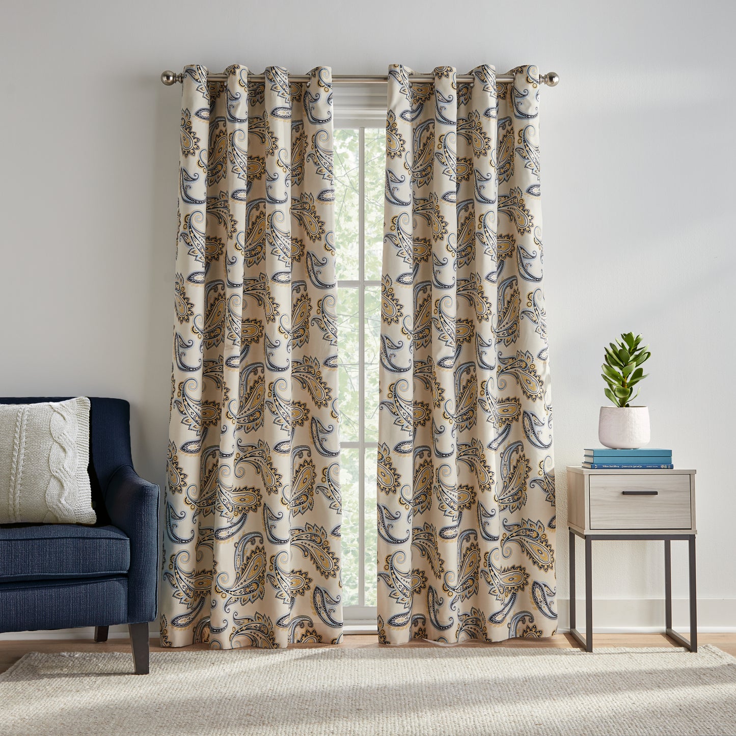 Tommy Hilfiger Vilette Paisley Blackout Curtain Panel Pair