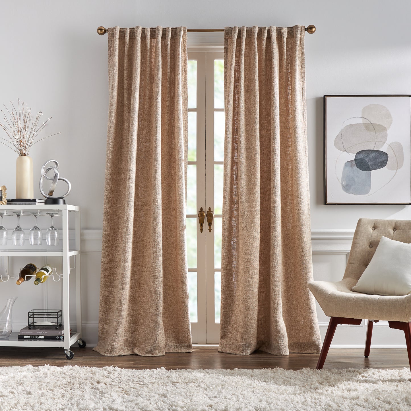 KARL LAGERFELD PARIS Cosette Curtain Panel Pair
