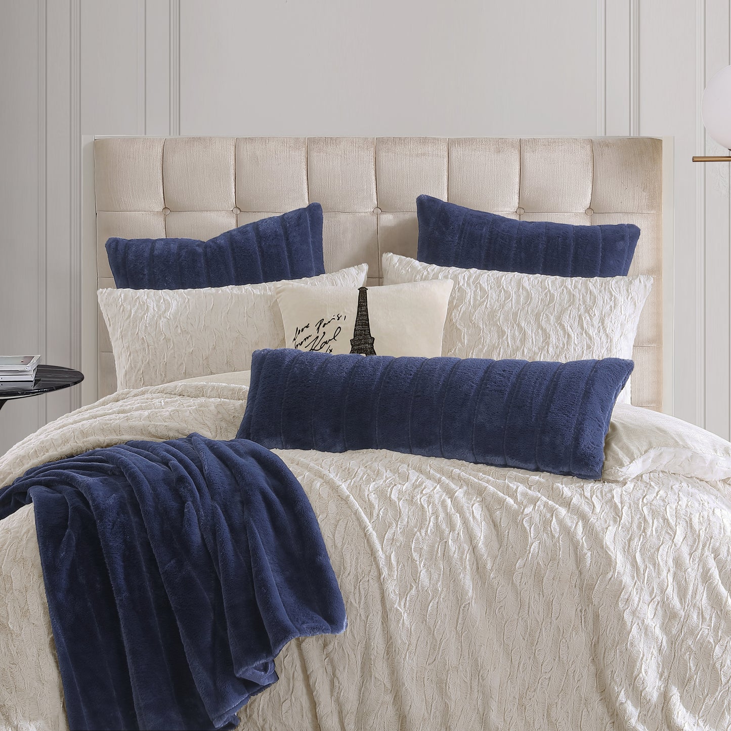 KARL LAGERFELD PARIS Channel Bunny Faux Fur Euro Sham Pair