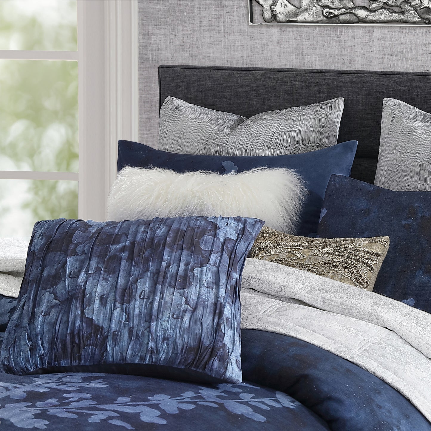 Michael Aram Pleated Watercolor Decorative Pillow