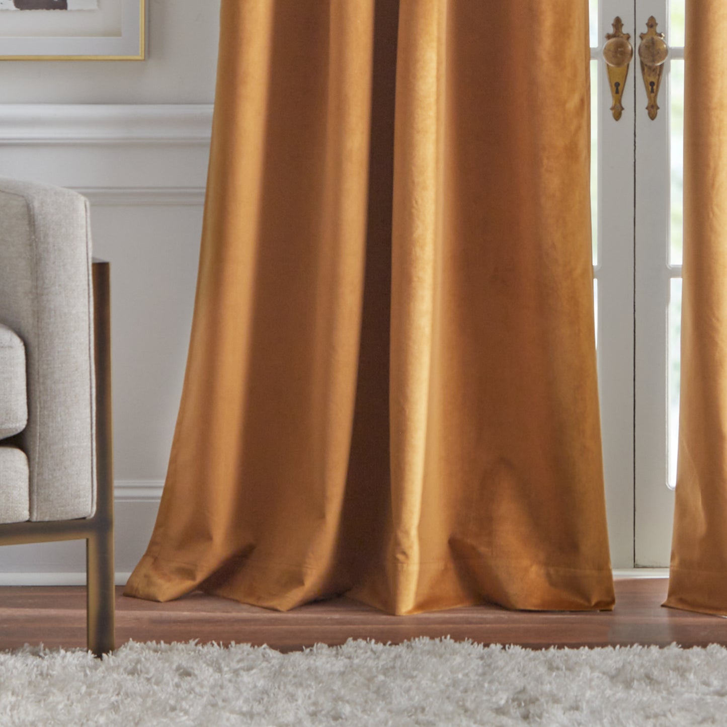 KARL LAGERFELD PARIS Velvet Blackout Grommet Curtain Panel Pair