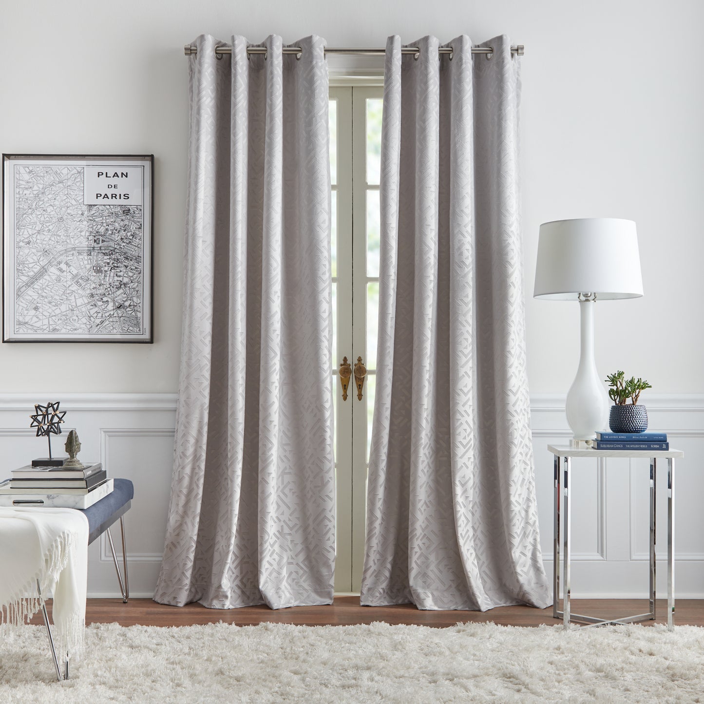 KARL LAGERFELD PARIS Embossed Blackout Curtain Panel Pair