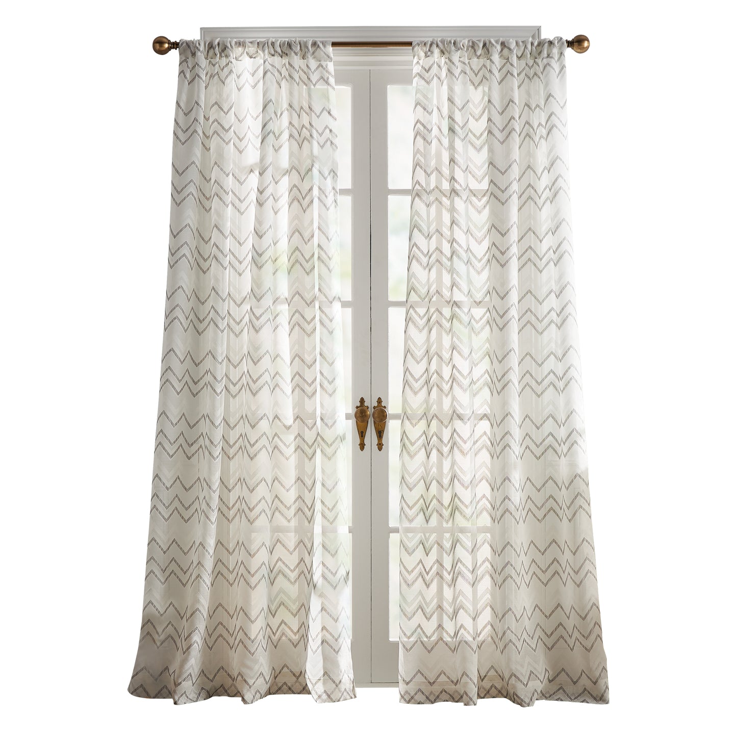 KARL LAGERFELD PARIS Simone Print Burnout Curtain Panel Pair