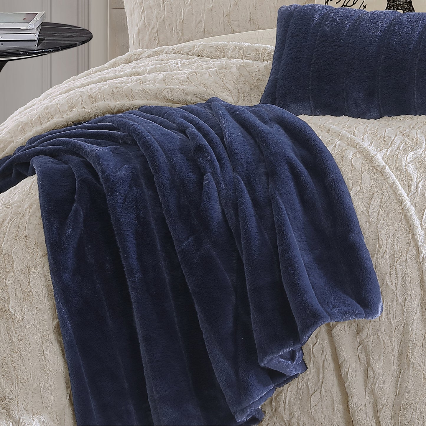 KARL LAGERFELD PARIS Channel Bunny Faux Fur Throw