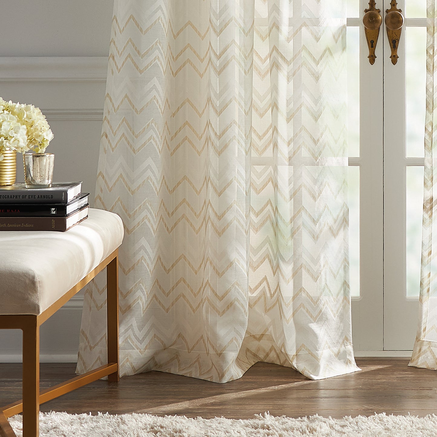 KARL LAGERFELD PARIS Simone Print Burnout Curtain Panel Pair