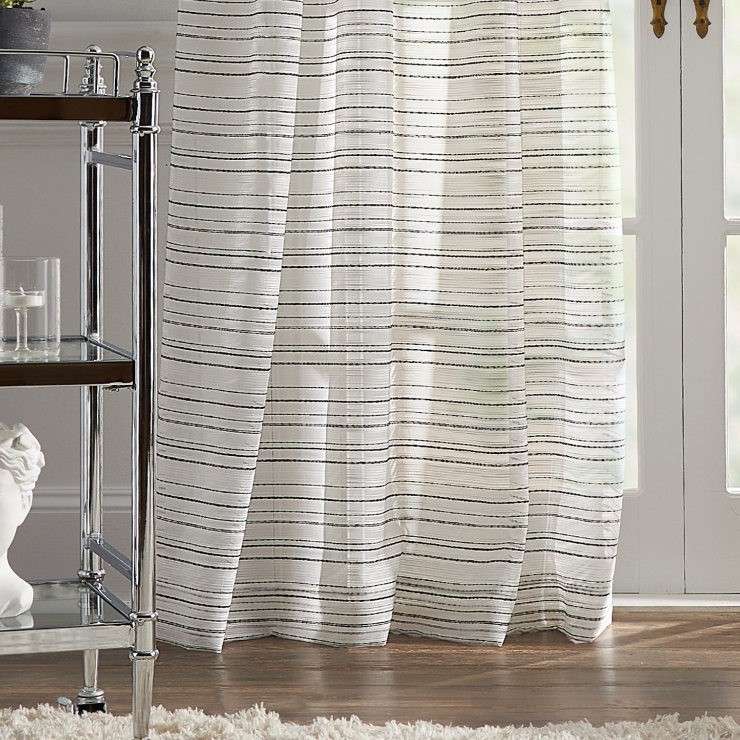 KARL LAGERFELD PARIS Thea Boucle Curtain Panel Pair