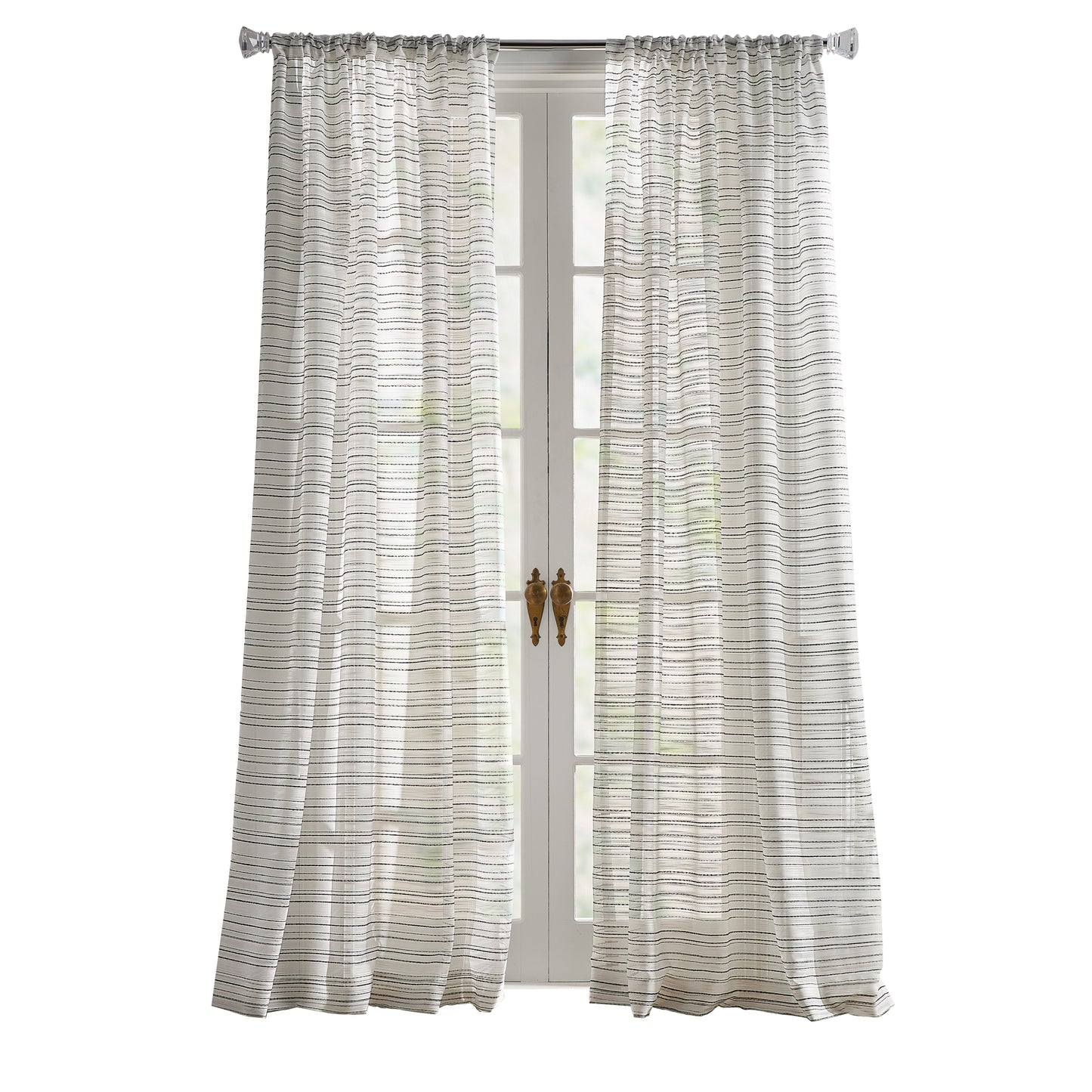 KARL LAGERFELD PARIS Thea Boucle Curtain Panel Pair