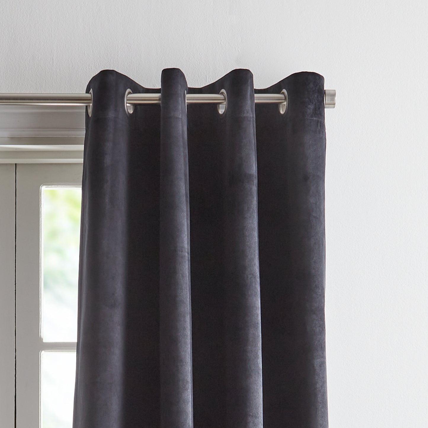 KARL LAGERFELD PARIS Velvet Blackout Grommet Curtain Panel Pair