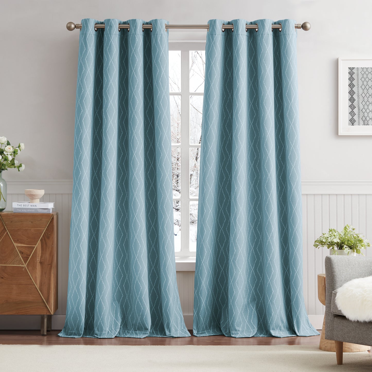 G.H. Bass & Co. River Diamond Blackout Curtain Panel Pair