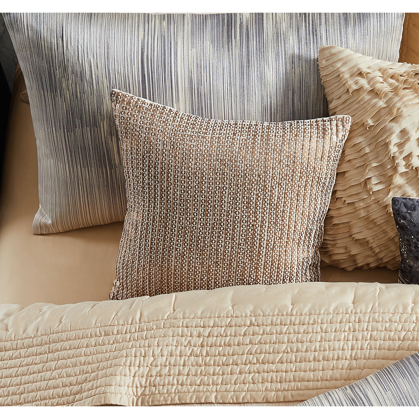 Donna Karan Home Copper Sequin Decorative Pillow