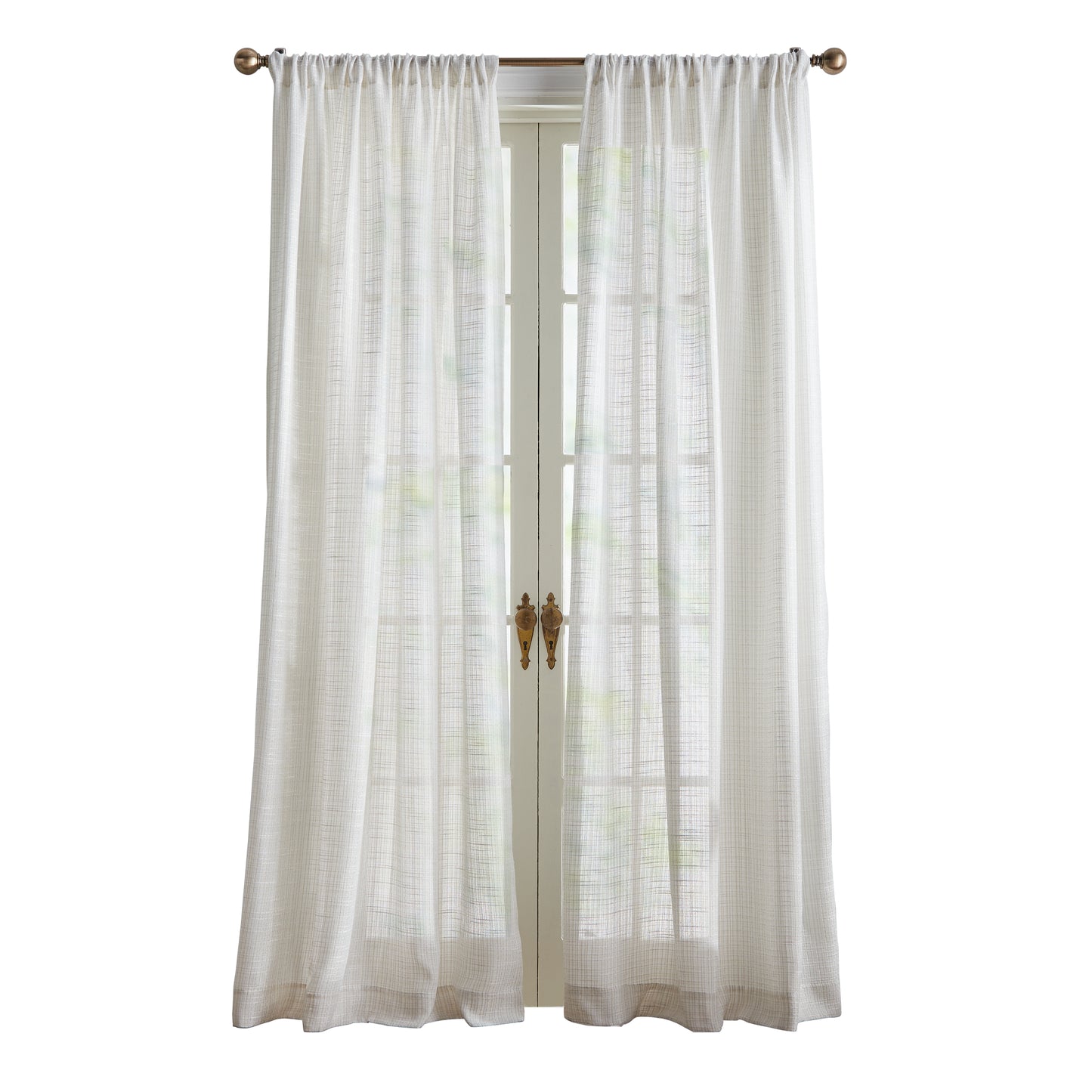 KARL LAGERFELD PARIS Sorbet Metallic Curtain Panel Pair