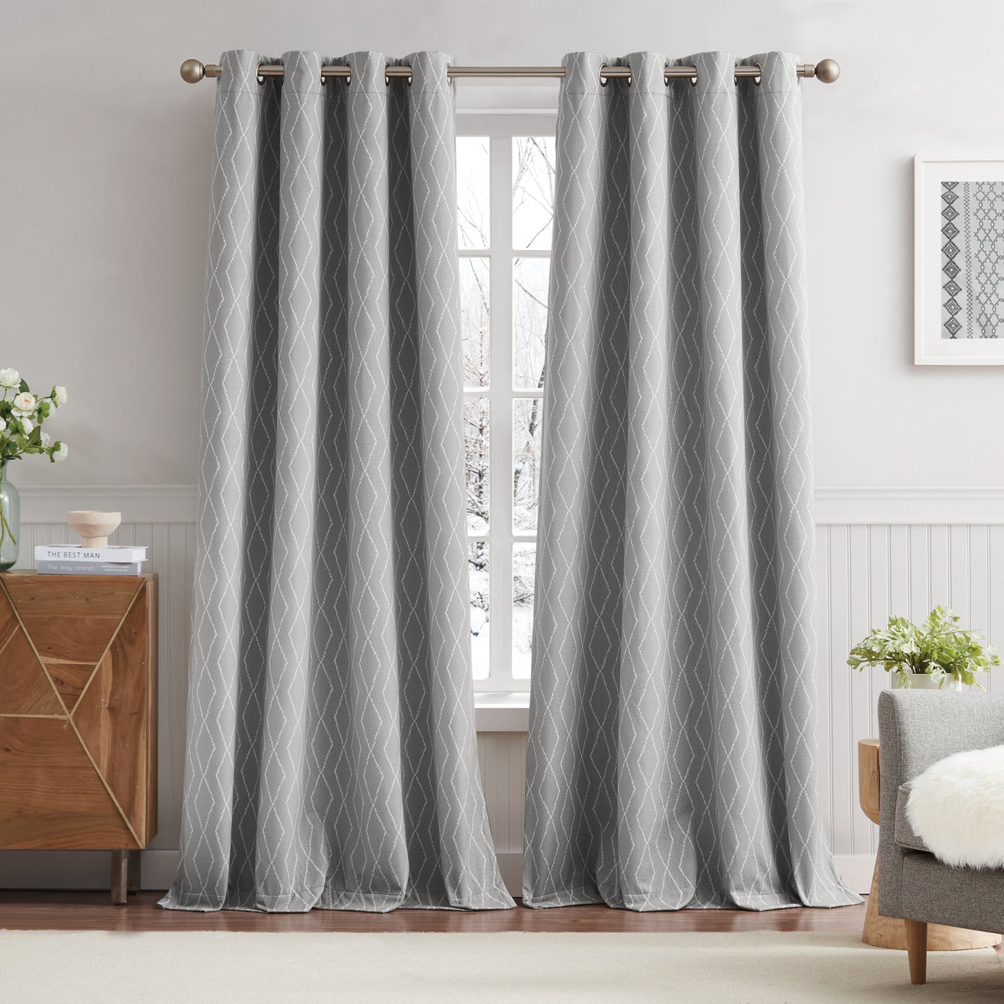 G.H. Bass & Co. River Diamond Blackout Curtain Panel Pair