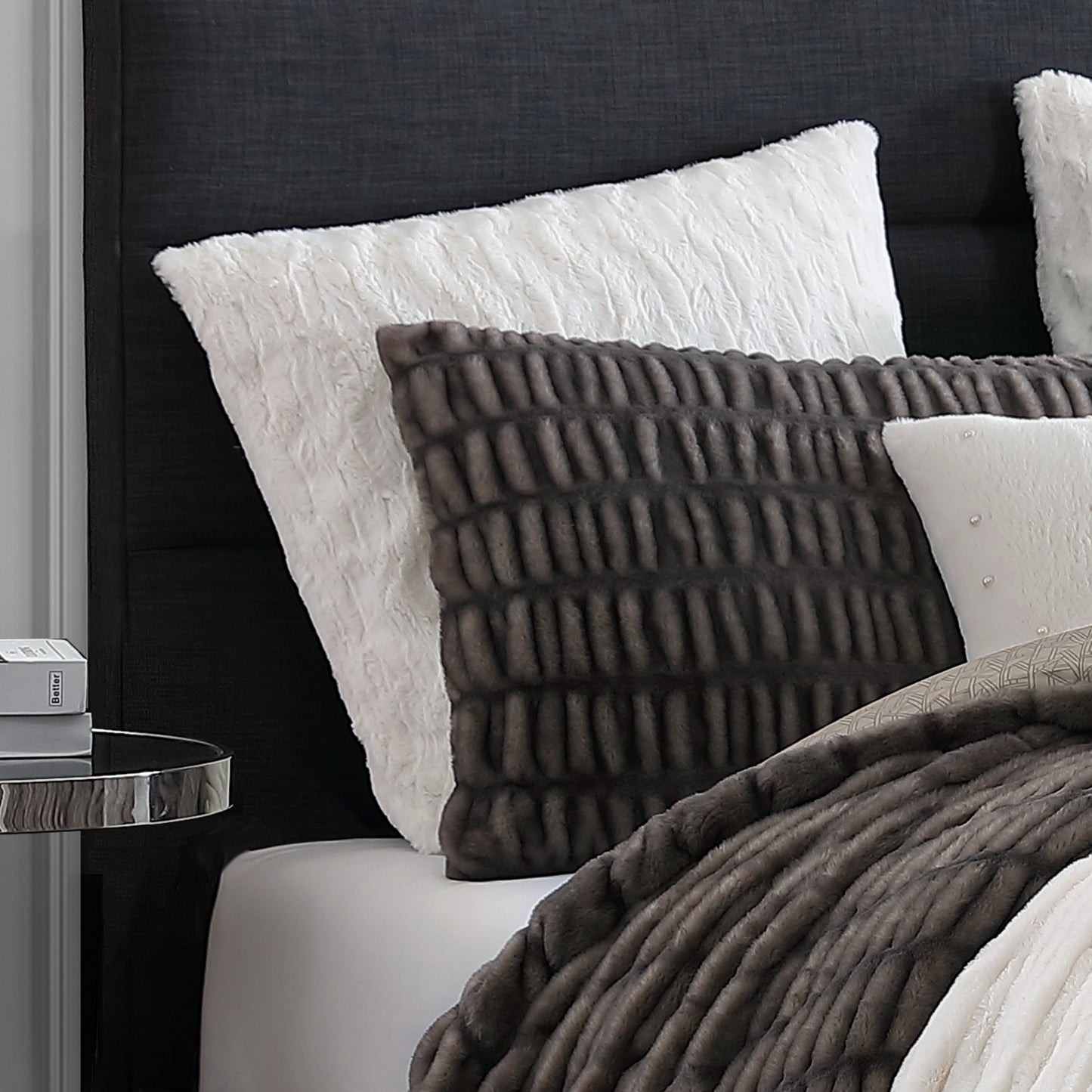 KARL LAGERFELD PARIS Heavenly Faux Fur Euro Sham Pair