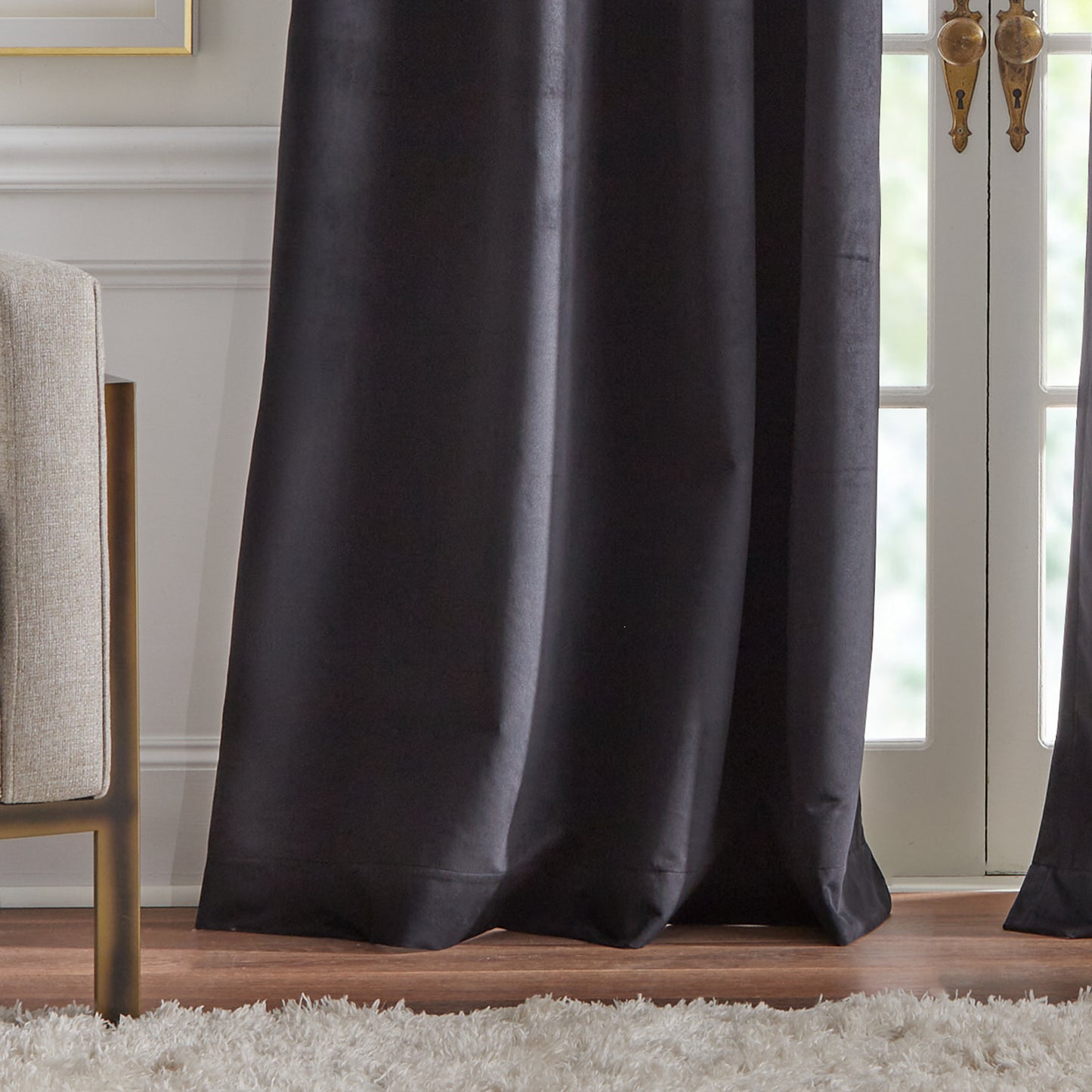 KARL LAGERFELD PARIS Velvet Blackout Grommet Curtain Panel Pair