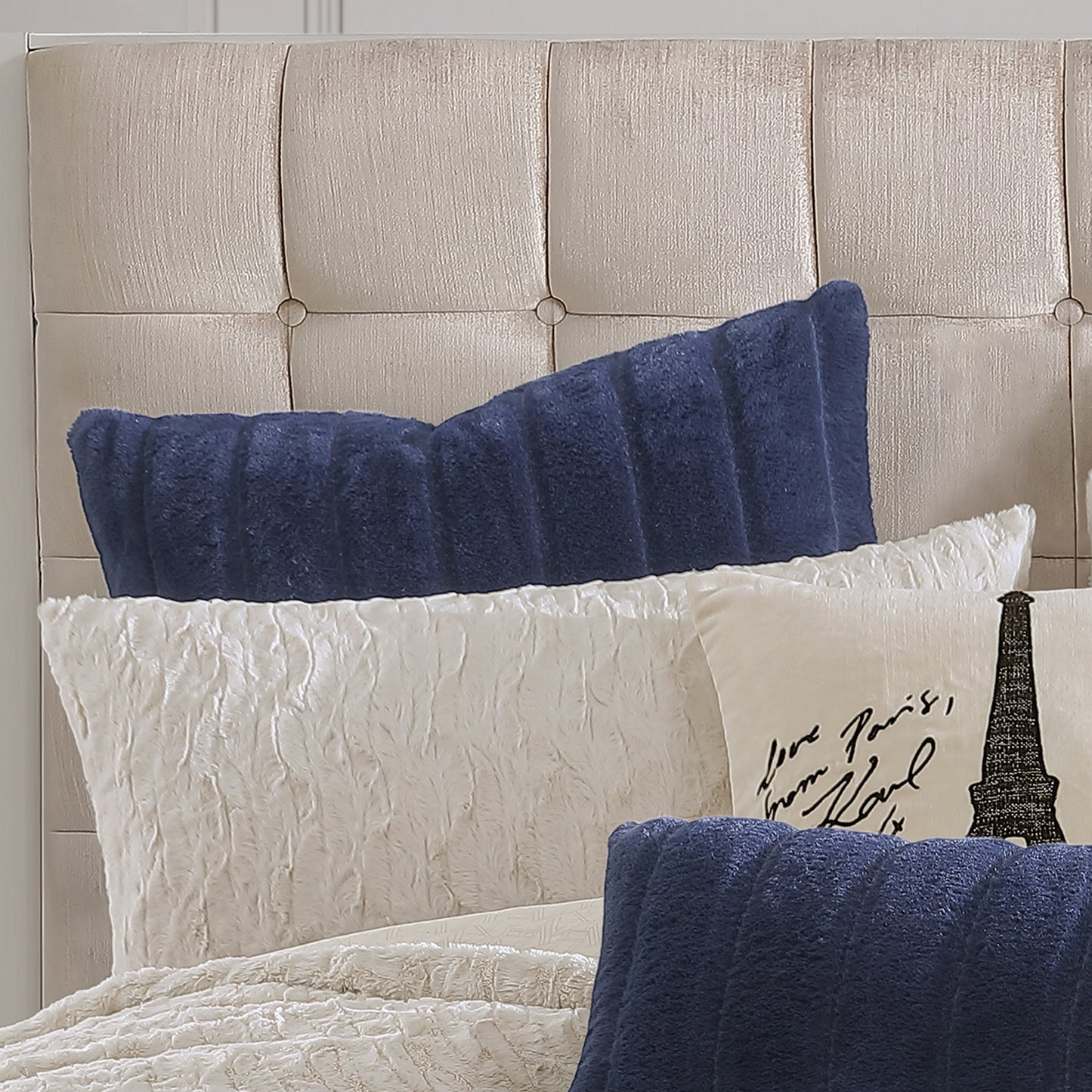 KARL LAGERFELD PARIS Channel Bunny Faux Fur Euro Sham Pair