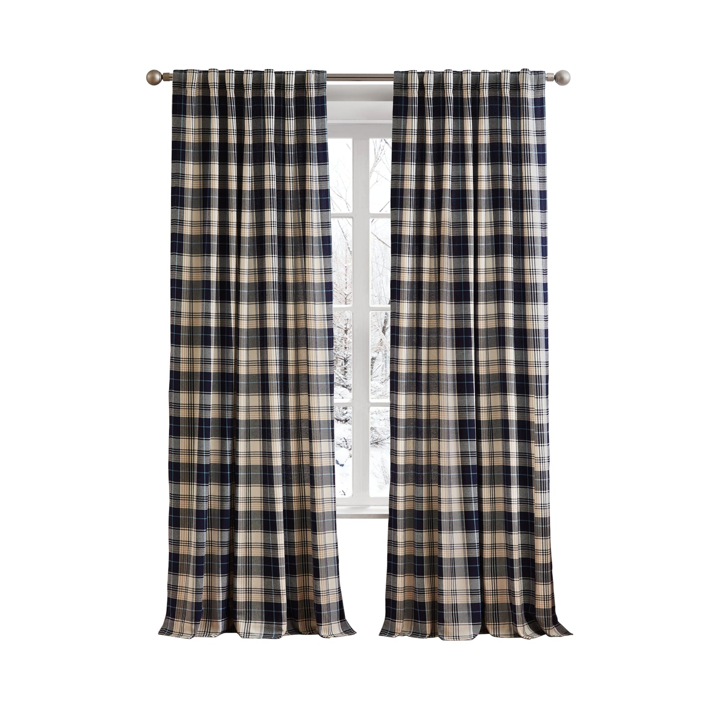 G.H. Bass & Co. Lakeview Plaid Curtain Panel Pair