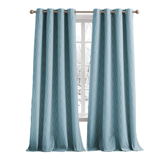G.H. Bass & Co. River Diamond Blackout Curtain Panel Pair