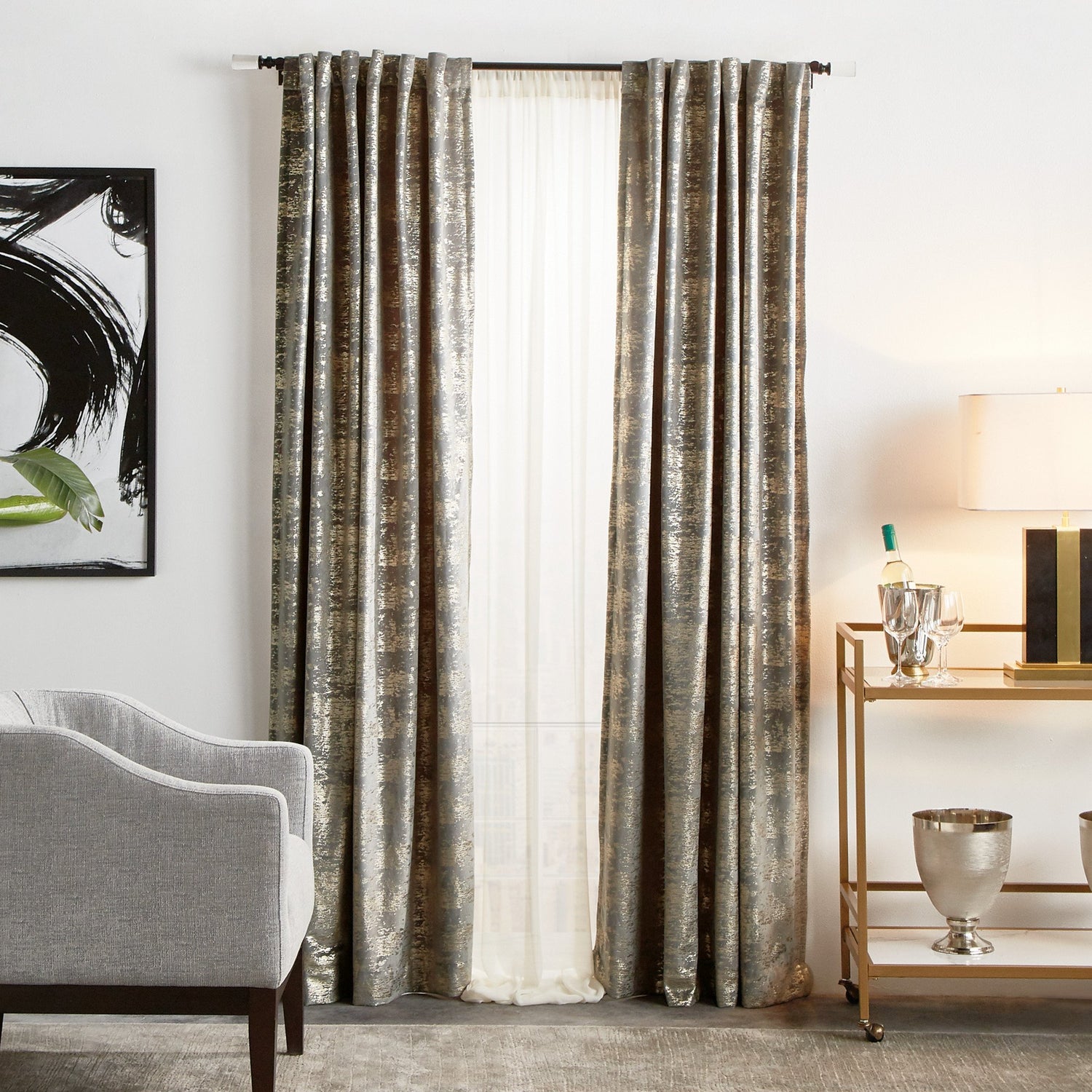 Martha Stewart Perry Street - Monroe Grey Curtain