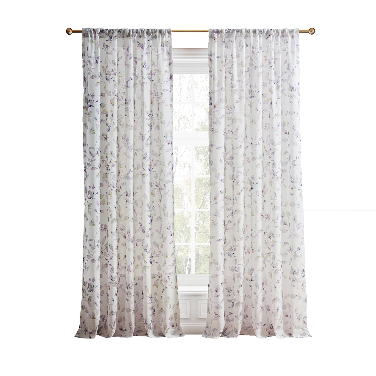 Ted Baker Lilac Leaf Print Curtain Panel
