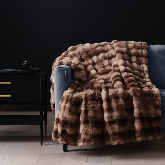 Brookstone Luxe Faux Fur Heated Throw