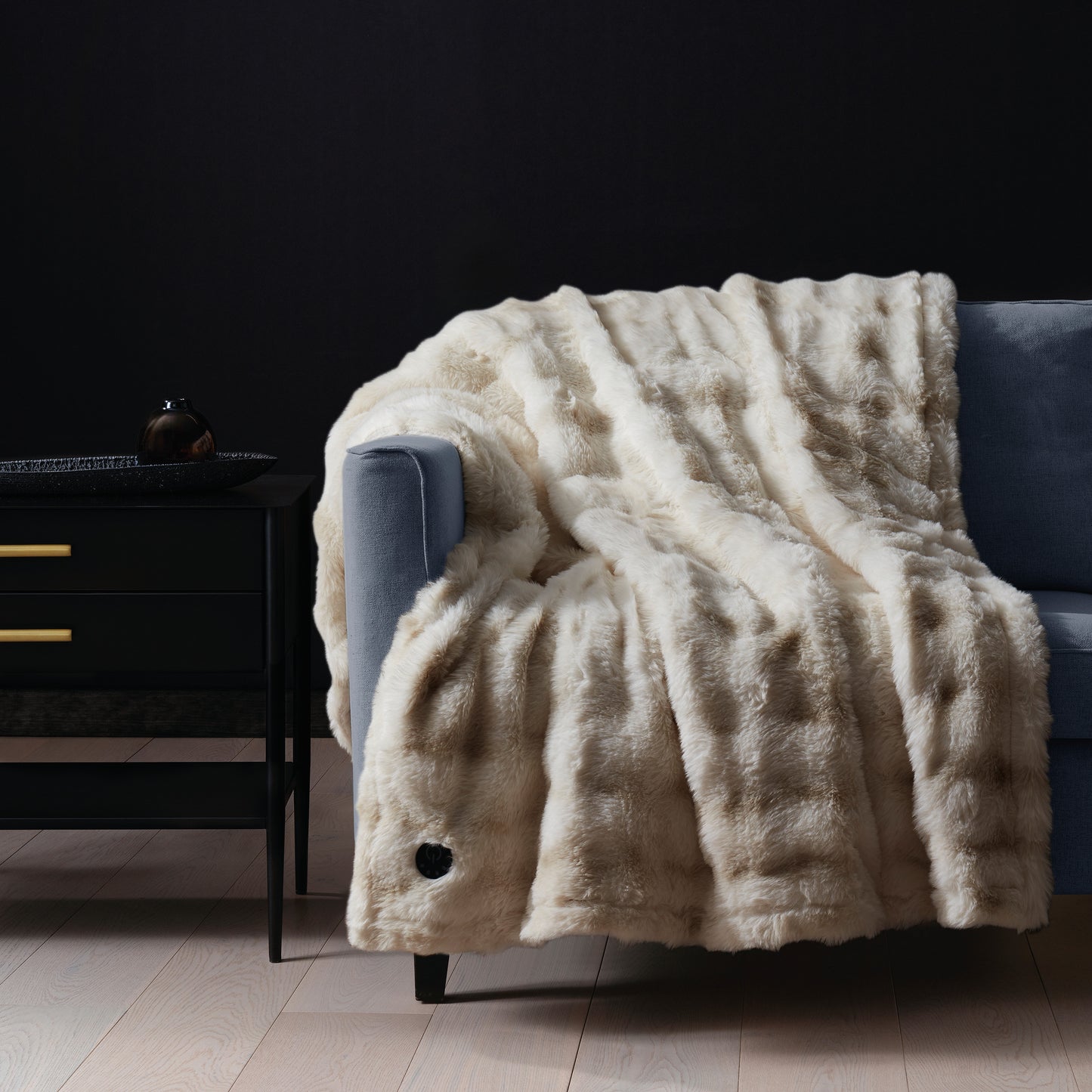 Brookstone Luxe Faux Fur Heated Throw