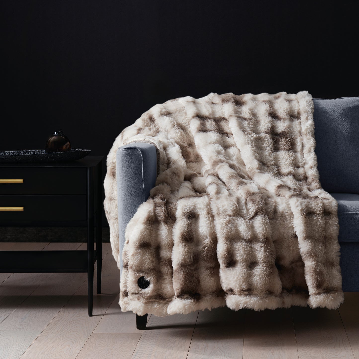 Brookstone Luxe Faux Fur Heated Throw