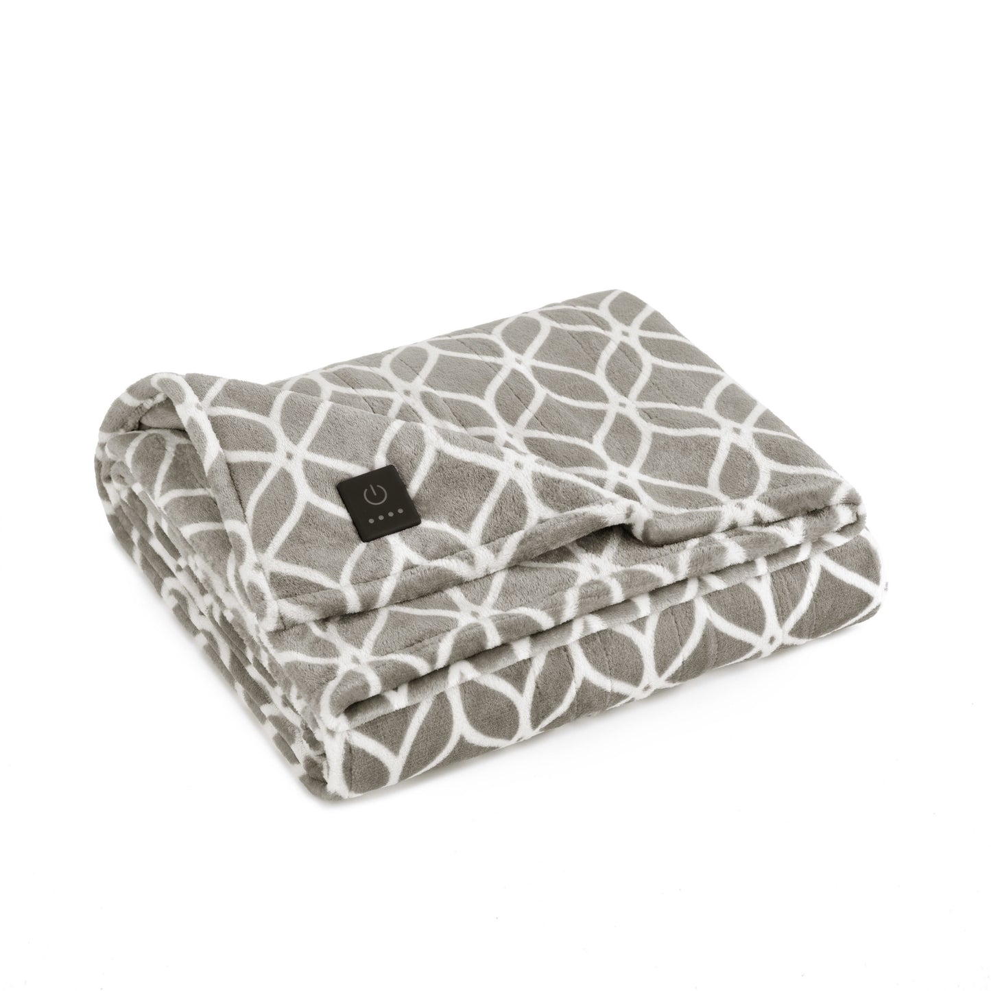 Brookstone Printed Cozy Heated Plush Throw